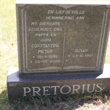 PRETORIUS Constantine Pieter 1946-2000 &amp; Susan 1967-