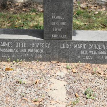 PROZESKY Johannes Otto 1875-1965 &amp; Luíse Marie Caroline WEIDEMANN 1879-1968