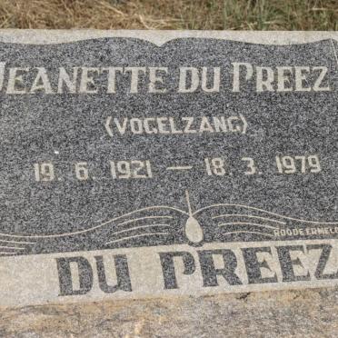 PREEZ Jeanette, du nee VOGELZANG 1921-1979