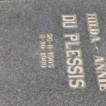 PLESSIS Hilda-Annie, du 1905-1980