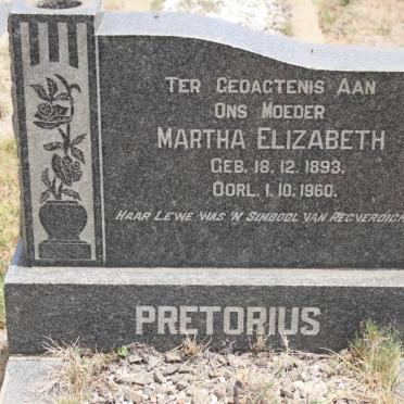 PRETORIUS Martha Elizabeth 1893-1960