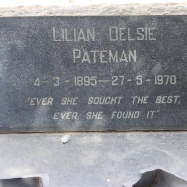PATEMAN Lilian Delsie 1895-1970