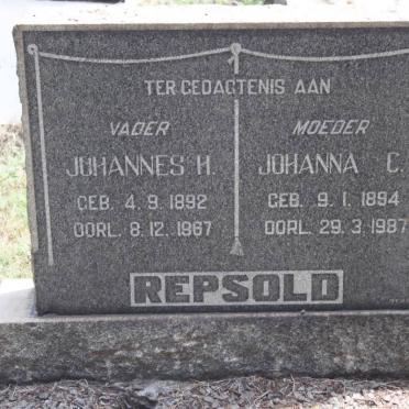 REPSOLD Johannes H. 1892-1967 &amp; Johanna C. 1894-1987