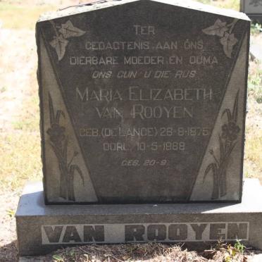 ROOYEN Maria Elizabeth, van geb DE LANGE 1875-1968