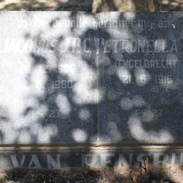 RENSBURG Jacobus J.P.C., J. van 1909-1980 &amp; Petronella J. ENGELBRECHT 1916-