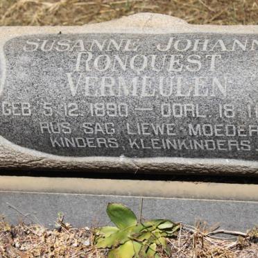 RONQUEST Susanne Johanna nee VERMEULEN 1890-1984