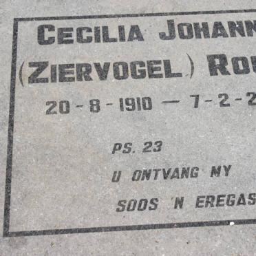 ROUX Cecilia Johanna nee ZIERVOGEL 1910-2001