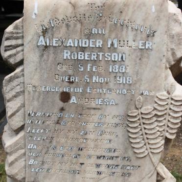 ROBERTSON Alexander Muller 1887-1918