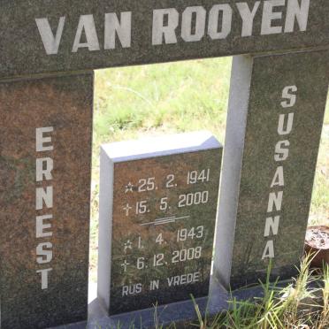 ROOYEN Ernest, van 1941-2000 &amp; Susanna 1943-2008
