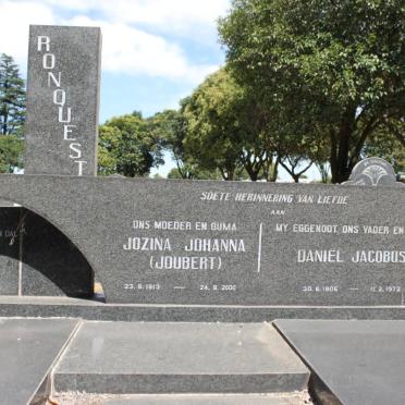 RONQUEST Daniel Jacobus 1905-1972 &amp; Jozina Johanna JOUBERT 1913-2000