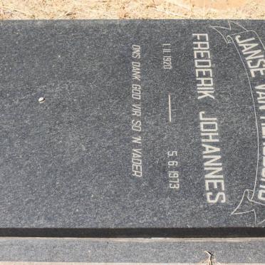 RENSBURG Frederik Johannes, Janse van 1920-1973