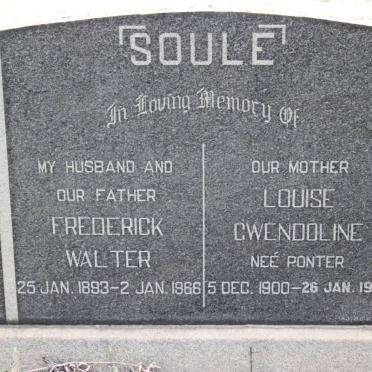 SOULE Frederick Walter 1893-1966 &amp; Louise Gwendoline PONTER 1900-1988