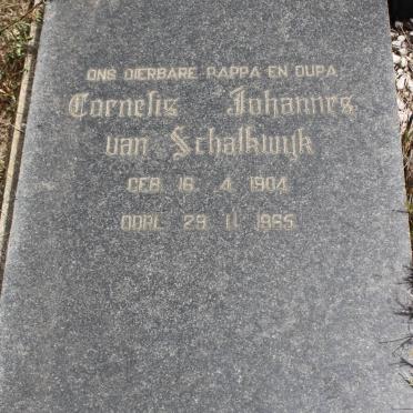 SCHALKWYK Cornelis Johannes, van 1904-1965
