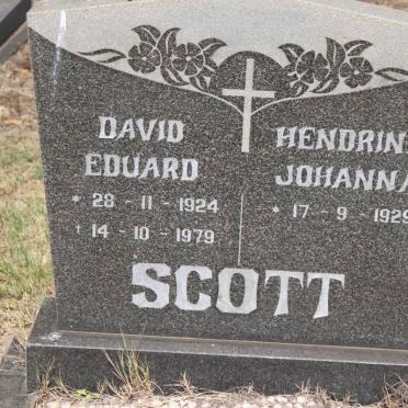 SCOTT David Eduard 1924-1979 &amp; Hendrina Johanna 1929-