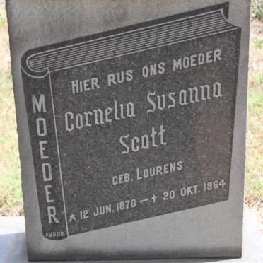 SCOTT Cornelia Susanna geb LOURENS1870-1964