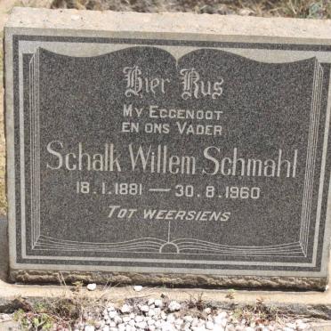 SCHMAHL Schalk Willem 1881-1960