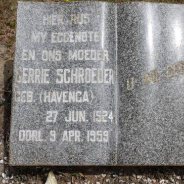 SCHROEDER Jerrie geb HAVENGA 1924-1959