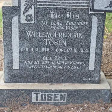 TOSEN Willem Frederik 1878-1953