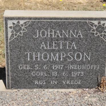 THOMPSON Johanna Aletta nee NEUHOFF -1973