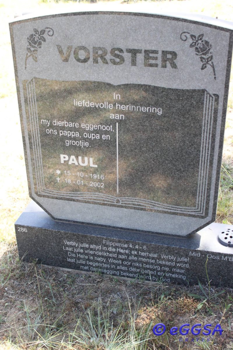 VORSTER Paul 1916-2002