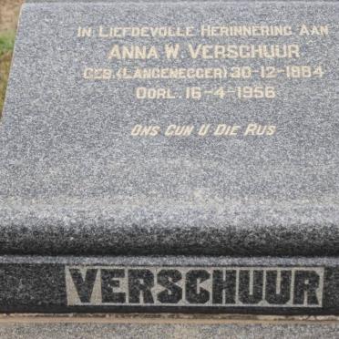 VERSCHUUR Anna W. nee LANGENEGGER 1884-1956