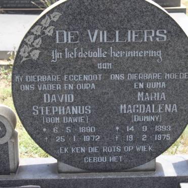 VILLIERS David Stephanus, de 1890-1972 &amp; Maria Magdalena DUMINY 1893-1975