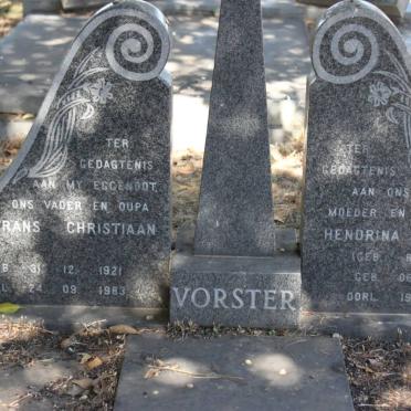 VORSTER Frans Christiaan 1921-1983 &amp; Hendrina Sophia ROBBERTS 1927-1986