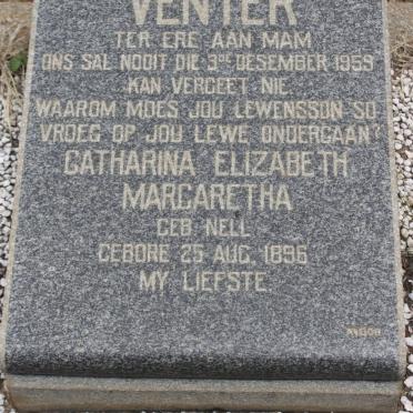 VENTER Catherina Elizabeth Margaretha nee NELL 1896-1959