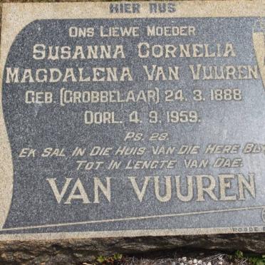 VUUREN Susanna Cornelia Magdalena, van geb GROBBELAAR 1888-1958