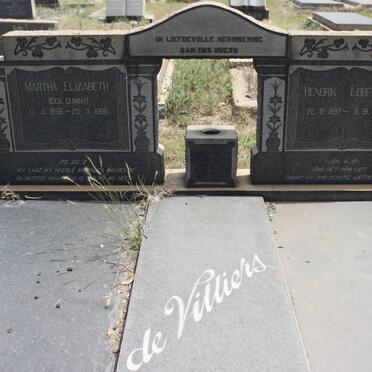 VILLIERS Hendrik Lodewyk, de 1892-1969 &amp; Martha Elizabeth DUMINY 1896-1966