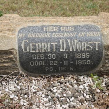 WORST Gerrit D. 1895-1958