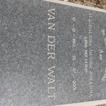 WALT Magdalena Jacoba Johanna, van der nee LEACH 1913-2001