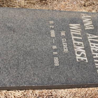 WILLEMSE Anna Albertina nee DE CLERCQ 1908-1989