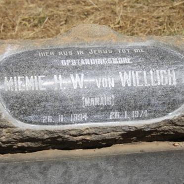 WIELLIGH Miemie H.W., von nee MARAIS 1894-1974