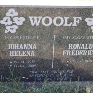 WOOLF Ronald Frederick 1940- &amp; Johanna Helena 1936-2005