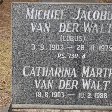WALT Michiel Jacobus, van der 1903-1979 &amp; Catharina Martha 1903-1988