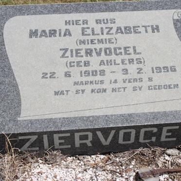 ZIERVOGEL Maria Elizabeth nee AHLERS 1908-1956