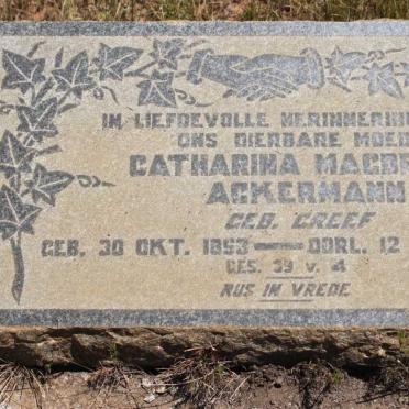 ACKERMANN Catharina Magdelena nee GREEF 1853-1919
