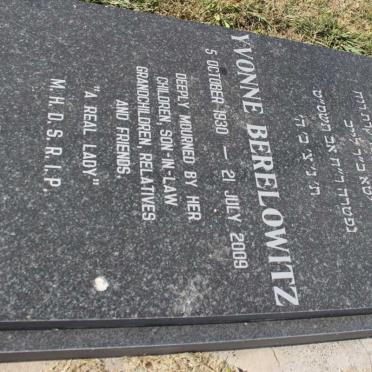 BERELOWITZ Yvonne 1930-2009