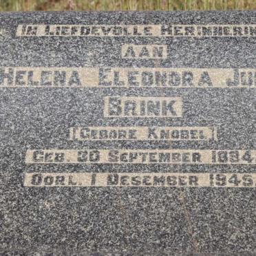 BRINK Helena Elandra Julie geb KNOBEL 1884-945