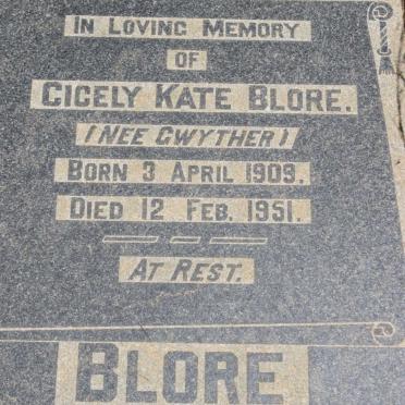 BLORE Cicely Kate nee GWYTHER 1909-1951