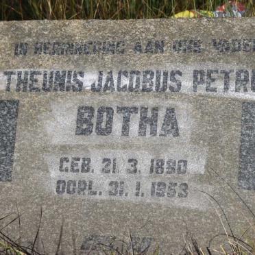BOTHA Theunis Jacobus Petrus 1880-1953