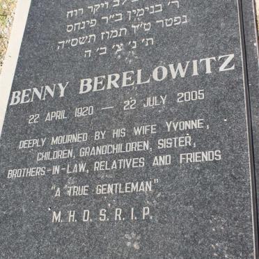 BERELOWITZ Benny 1920-2005