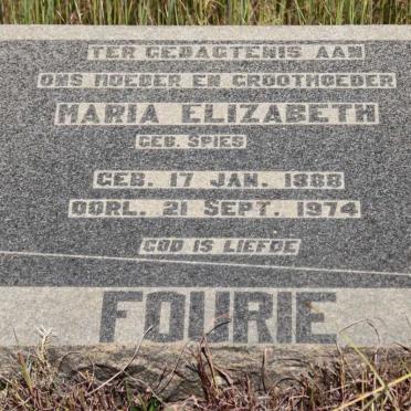 FOURIE Maria Elizabeth nee SPIES 1888-1974
