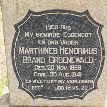 GROENEWALD Marthinus Hendrikus Brand 1868-1941
