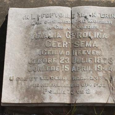 GEERTSEMA Amalia Carolina nee v.d. HEEVER 1873-1944