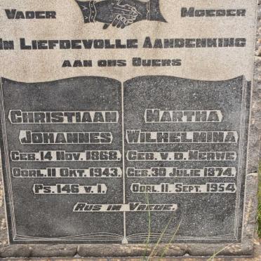 HORN Christiaan Johannes 1868-1943 &amp; Martha Wilhelmina V.D. MERWE 1874-1954