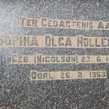 HOLLENBACH Sophia Olga 1892-1963