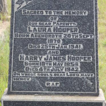 HOOPER Harry James 1856-1942 &amp; Laura 1870-1941