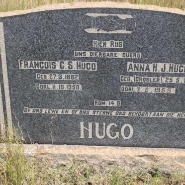 HUGO Francois C.S. 1882-1950 &amp; Anna H.J. GROBLER 1901-1955